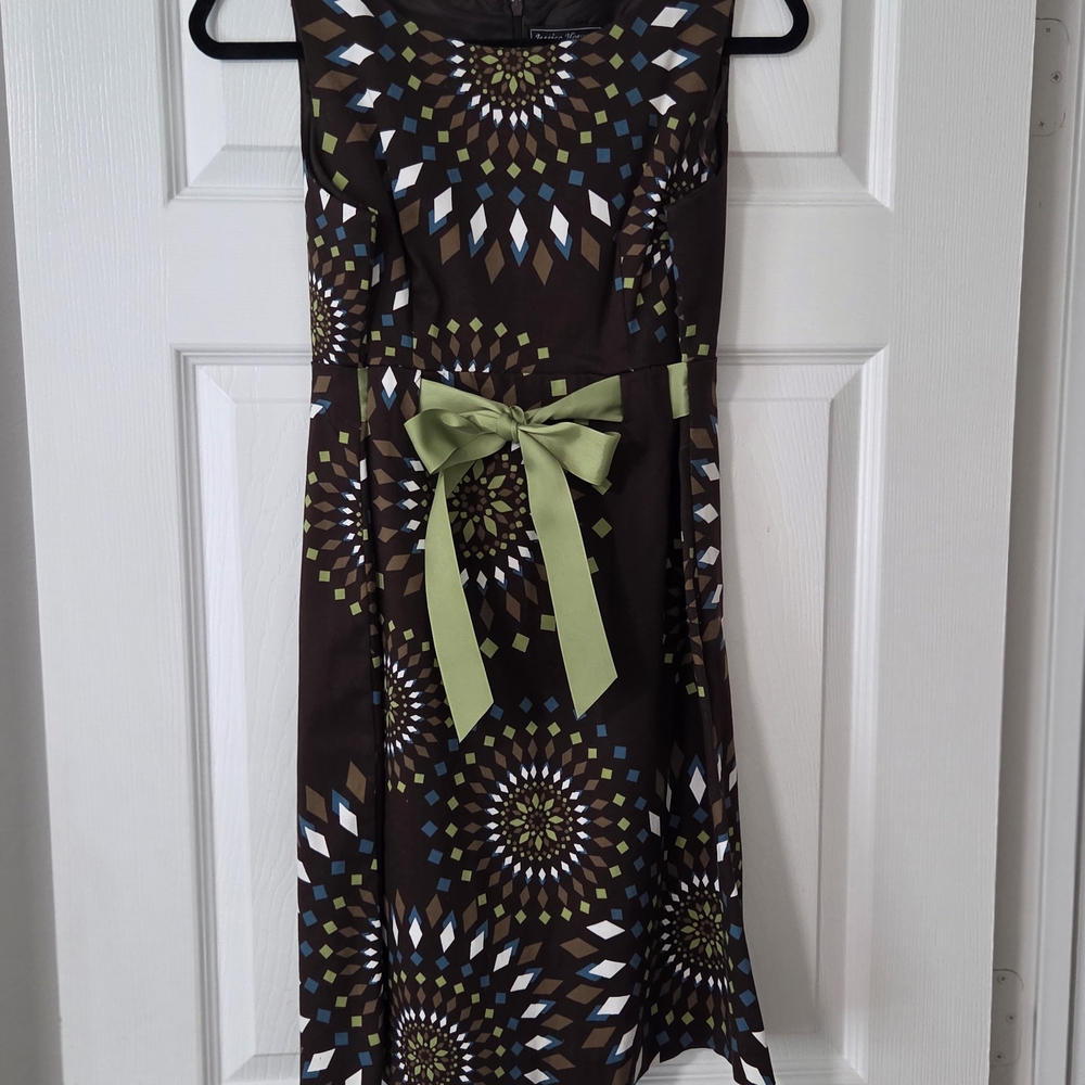 Jessica Howard Brown Dress with Green and Blue Accents